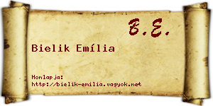 Bielik Emília névjegykártya